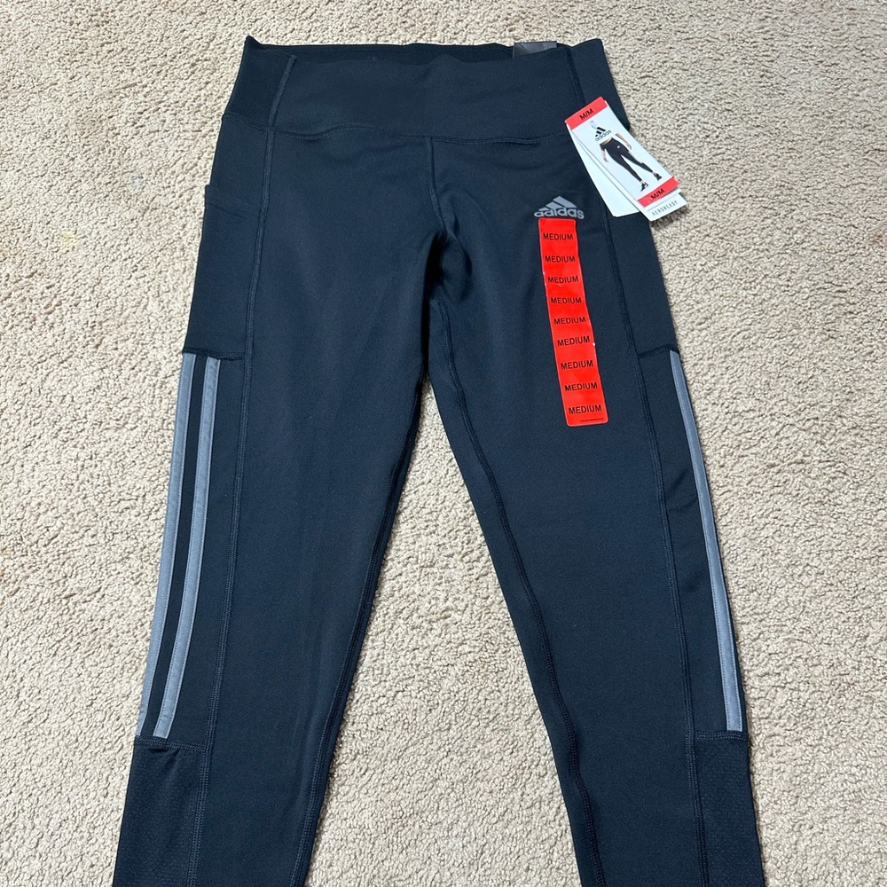 Adidas Women's High Waist 7/8 3-Stripe Active Tight with Pocket, Legging